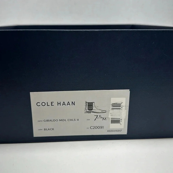 Cole Haan Giraldo Medallion Ankle Chelsea Leather Boots Boot Shoe Black Mens 7.5 - Picture 9 of 10
